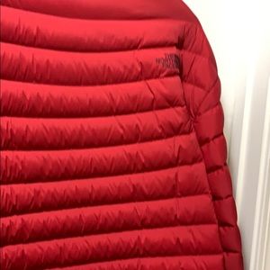 Red the north face coat